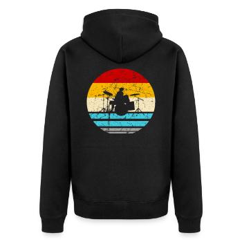 Batterie enfants - Veste à capuche bio Premium Unisexe - noir - Dos - Nico (187cm)