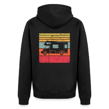 Motorhome Camper Camping Caravan Camping - Unisex Premium Organic Zip Hoodie - black - Back - Nico (187cm)