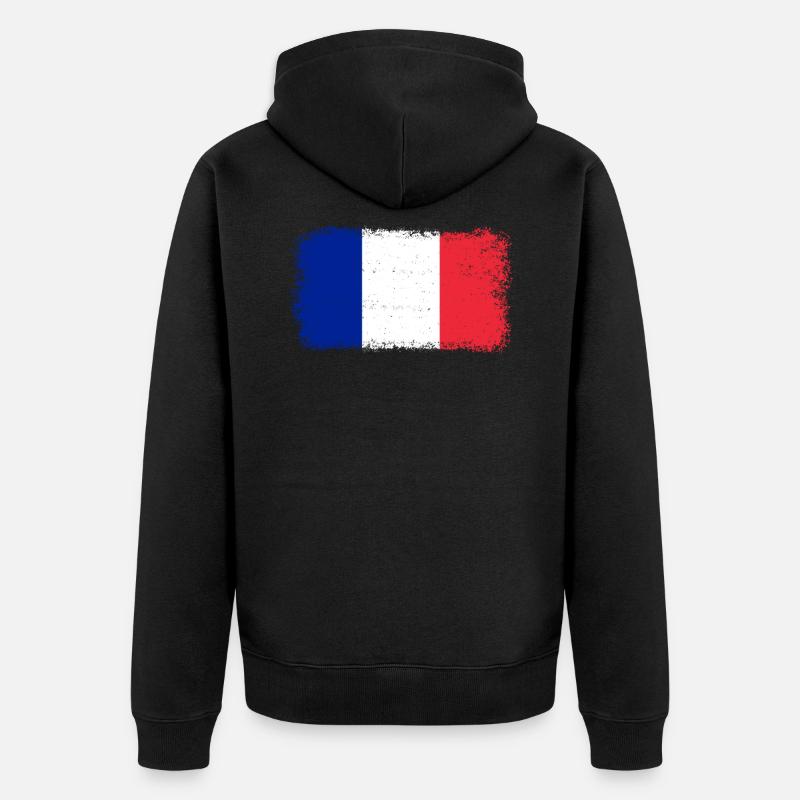 France france flag - Veste à capuche bio Premium Unisexe - noir