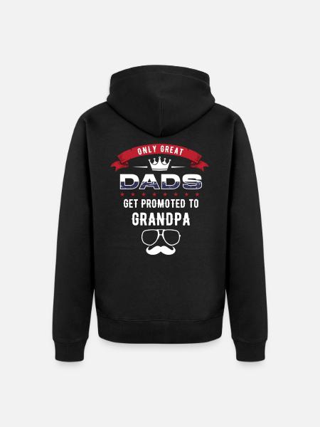 Fathers day, Fathers day grandfather, greatest - Premium økologisk unisex-hættejakke - sort