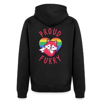 Furry, Furry furry fandom, cat, - Unisex Premium Organic Zip Hoodie - black - Back - Nico (187cm)