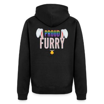 Furry, Furry Pride, furry fandom, - Unisex Premium Organic Zip Hoodie - black - Back - Nico (187cm)