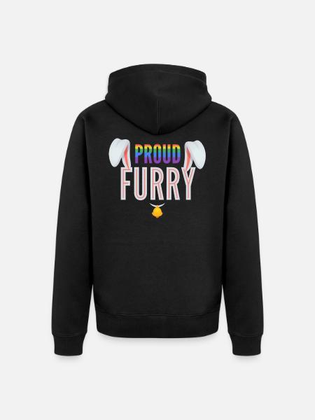 Furry, Furry Pride, furry fandom, - Unisex Premium Organic Zip Hoodie - black