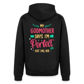 Patin Pate, Patin Pate Schwangerschaft, - Unisex Premium Bio Zip Hoodie - Schwarz - Hinten - Nico (187cm)