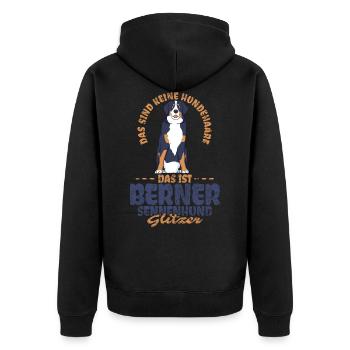 Das Sind Keine Hundehaare Berner Sennenhund - Unisex Premium Bio Zip Hoodie - Schwarz - Hinten - Nico (187cm)