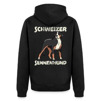 Sennenhund suisse Vintage Retro Tête de chien - Veste à capuche bio Premium Unisexe - noir - Dos - Nico (187cm)
