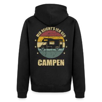 Wohnmobil Schönster Mir reichts ich geh campen - Unisex Premium Bio Zip Hoodie - Schwarz - Hinten - Nico (187cm)