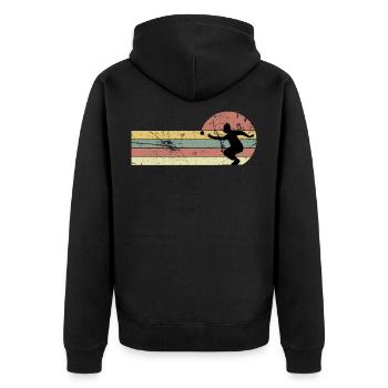 Boule Petanque Boccia Boule player Boules Ball - Unisex Premium Organic Zip Hoodie - black - Back - Nico (187cm)