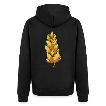 Weizen Landwirt - Unisex Premium Bio Zip Hoodie - Schwarz - Hinten - Nico (187cm)