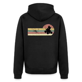 Quad Quadfahrer Motorsport Quad - Unisex Premium Bio Zip Hoodie - Schwarz - Hinten - Nico (187cm)
