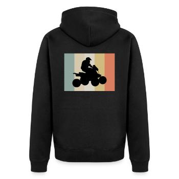 Quad Quadfahrer Motorsport Quad - Unisex Premium Bio Zip Hoodie - Schwarz - Hinten - Nico (187cm)