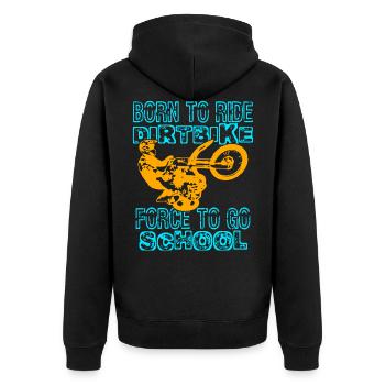 Supercross Compulsion to School Motocross Dirt Bike - Unisex Premium Organic Zip Hoodie - black - Back - Nico (187cm)