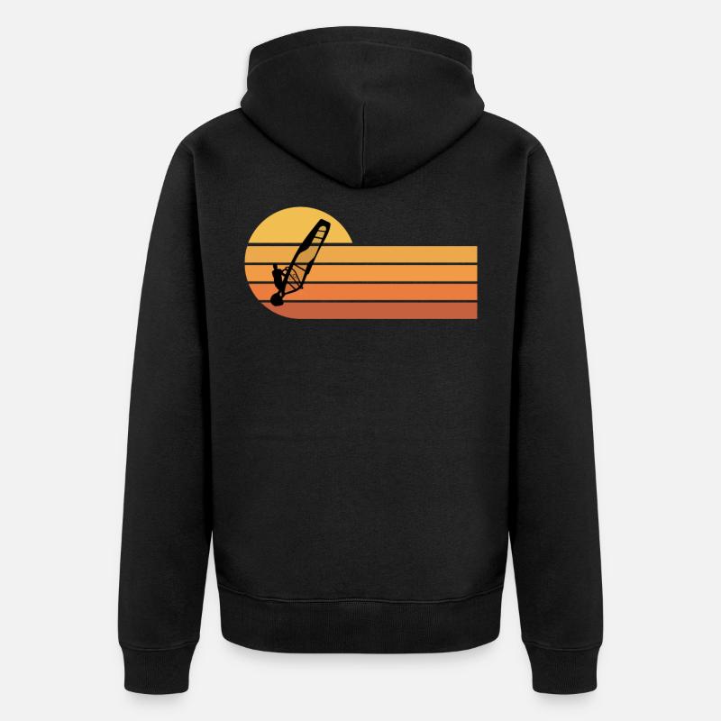 Windsurfen Windsurfer - Unisex Premium Bio Zip Hoodie - Schwarz