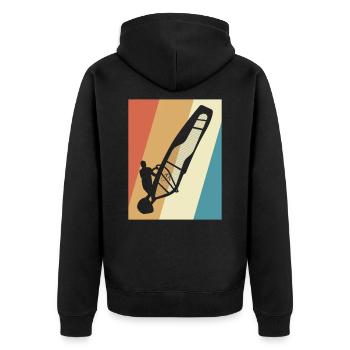 Windsurfing Windsurfers - Unisex Premium Organic Zip Hoodie - black - Back - Nico (187cm)