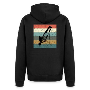 Windsurfing Windsurfers - Unisex Premium Organic Zip Hoodie - black - Back - Nico (187cm)