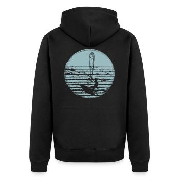 Windsurfing Windsurfers - Unisex Premium Organic Zip Hoodie - black - Back - Nico (187cm)
