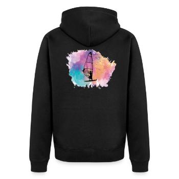 Windsurfing Windsurfers - Unisex Premium Organic Zip Hoodie - black - Back - Nico (187cm)