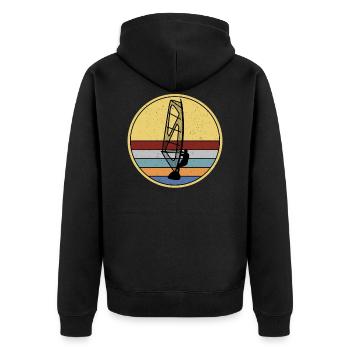 Windsurfing Windsurfers - Unisex Premium Organic Zip Hoodie - black - Back - Nico (187cm)