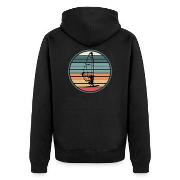 Windsurfing Windsurfers - Unisex Premium Organic Zip Hoodie - black - Back - Nico (187cm)