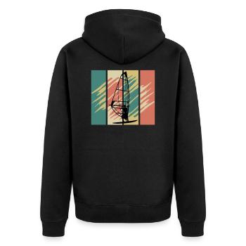 Windsurfing Windsurfers - Unisex Premium Organic Zip Hoodie - black - Back - Nico (187cm)