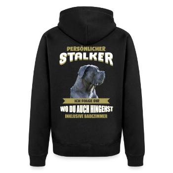 Cane Corso Hund - Cane Corso - Unisex Premium Bio Zip Hoodie - Schwarz - Hinten - Nico (187cm)