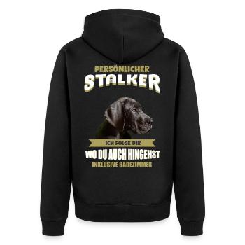 Deutsche Dogge Hund - Deutsche Dogge - Unisex Premium Bio Zip Hoodie - Schwarz - Hinten - Nico (187cm)