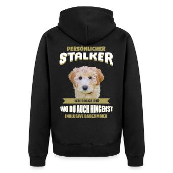Labradoodle - Unisex Premium Bio Zip Hoodie - Schwarz - Hinten - Nico (187cm)