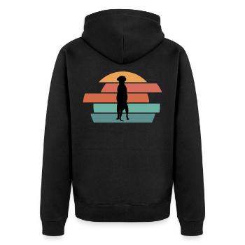 Meerkat Animal Africa Nature Meerkat Safari Zoo - Unisex Premium Organic Zip Hoodie - black - Back - Nico (187cm)