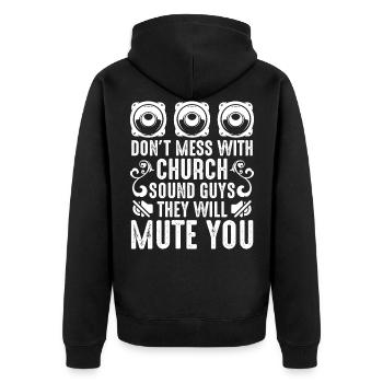 Église Son Homme Audio Ingénieur technique chrétien - Veste à capuche bio Premium Unisexe - noir - Dos - Nico (187cm)