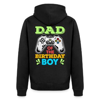 Dad's birthday child video game birthday - Unisex Premium Organic Zip Hoodie - black - Back - Nico (187cm)