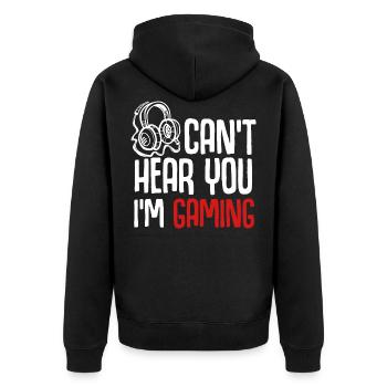 Gamer accro jeu de jeu enfant casque drôle - Veste à capuche bio Premium Unisexe - noir - Dos - Nico (187cm)
