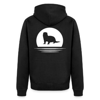 Loutres - Veste à capuche bio Premium Unisexe - noir - Dos - Nico (187cm)
