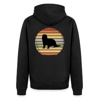 Loutres - Veste à capuche bio Premium Unisexe - noir - Dos - Nico (187cm)