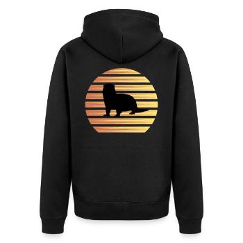 Loutres - Veste à capuche bio Premium Unisexe - noir - Dos - Nico (187cm)
