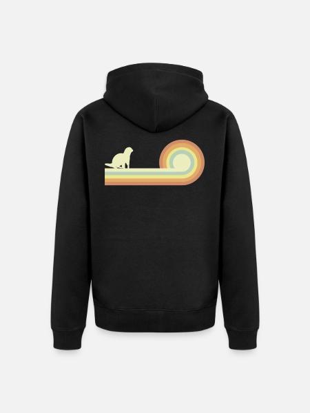 otter - Unisex Premium Organic Zip Hoodie - black