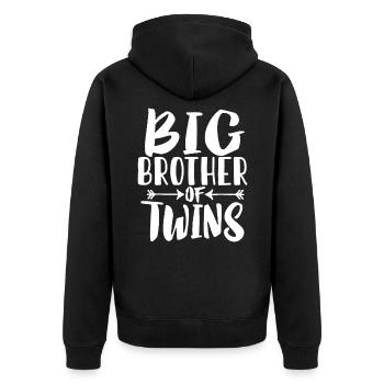 Frère Jumeaux Grossesse Etant - Veste à capuche bio Premium Unisexe - noir - Dos - Nico (187cm)