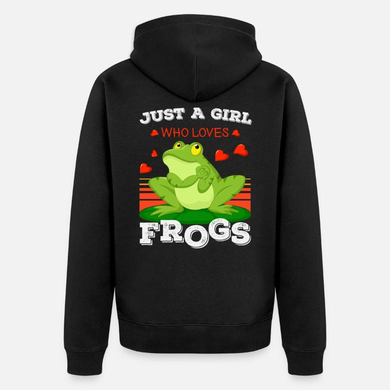 frog, frog toad, frog lover, - Unisex Premium Organic Zip Hoodie - black