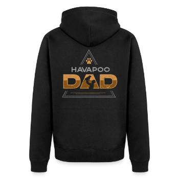 havapoo, havapoo yorkiepoo, havapoo sky, - Unisex Premium Organic Zip Hoodie - black - Back - Nico (187cm)