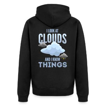 Meteorology, Meteorology Storm Hunter, Storm - Unisex Premium Organic Zip Hoodie - black - Back - Nico (187cm)