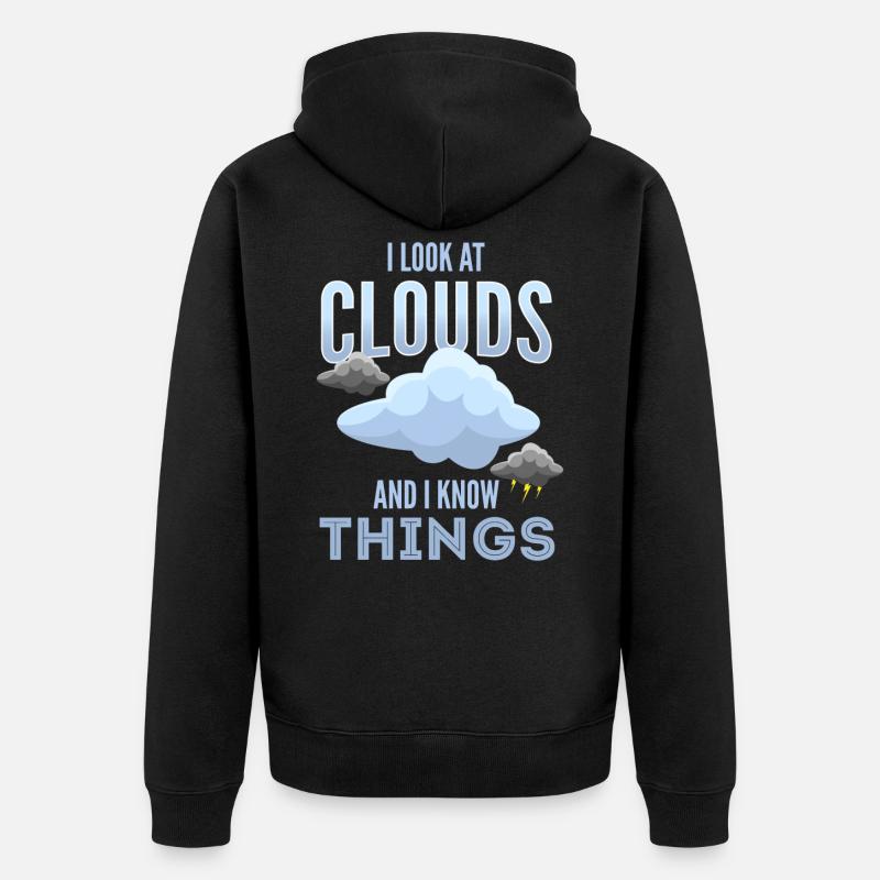 Météo, Météo Chasseurs de tempête, Storm - Veste à capuche bio Premium Unisexe - noir