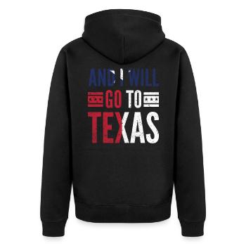 southern slang, southern slang texas sprache, - Unisex Premium Bio Zip Hoodie - Schwarz - Hinten - Nico (187cm)
