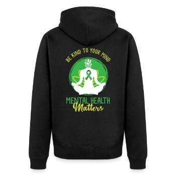 Santé mentale, santé mentale Vert - Veste à capuche bio Premium Unisexe - noir - Dos - Nico (187cm)