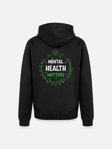 Mental health, mental health - Unisex Premium Organic Zip Hoodie - black