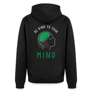 Santé mentale, santé mentale - Veste à capuche bio Premium Unisexe - noir - Dos - Nico (187cm)