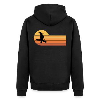 Wiedehopf Vogel Natur Schutz - Unisex Premium Bio Zip Hoodie - Schwarz - Hinten - Nico (187cm)