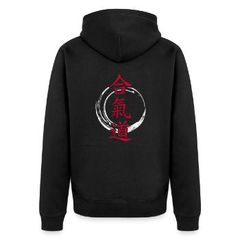 Aïkido - Veste à capuche bio Premium Unisexe - noir - Dos - Nico (187cm)