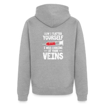 Anästhesie Anästhesist Arzt Medizin Geschenk - Unisex Premium Bio Zip Hoodie - Grau meliert - Hinten - Nico (187cm)