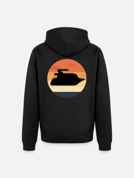 Motorboat Boat Captain Boating - Unisex Premium Organic Zip Hoodie - black
