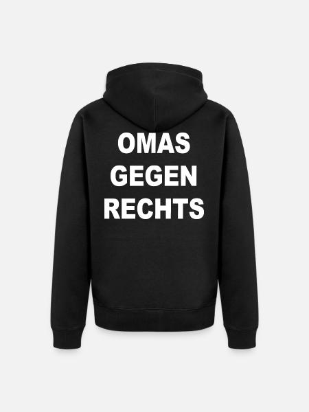omas gegen rechts - Unisex Premium Bio Zip Hoodie - Schwarz