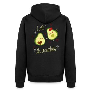 avocat, avocat, nourriture végane, - Veste à capuche bio Premium Unisexe - noir - Dos - Nico (187cm)